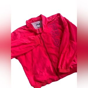 Womens Vintage FILA Made in the USA Logo‎ Windbreaker Zip up Jacket Large